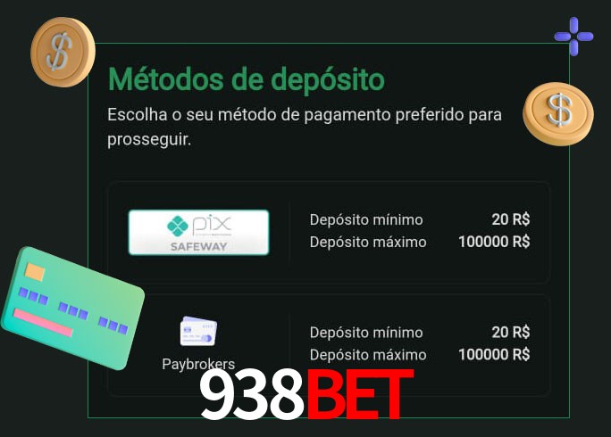 O cassino 938bet oferece uma grande variedade de métodos de pagamento